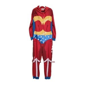 DC Comics Wonder Woman One Piece Sleeper PJ Hooded Adult Size 3XL Removable Cape
